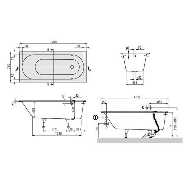 Cada compozit 170/70 Oberon Villeroy&Boch Germania