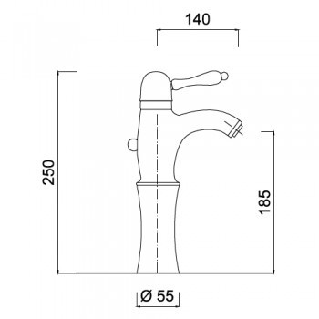 Baterie lavoar inalt Harmony crom Giulini Italia