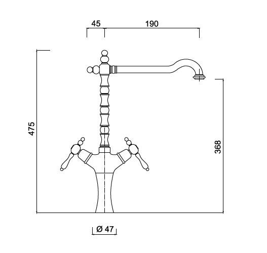 Baterie lavoar Praga crom Giulini Italia