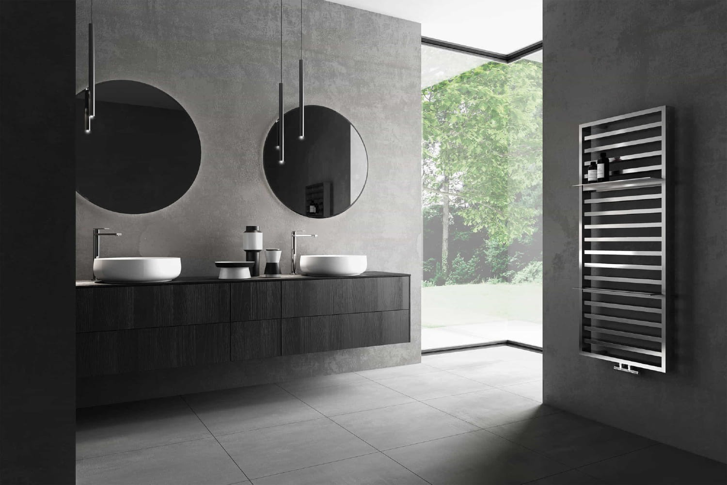 Calorifer Decorativ IRSAP  IT IS  din Aluminiu  1208x500 Cromat Sau Negru Cromat   Italia