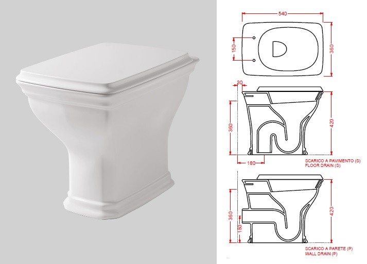 Vas wc stativ Civitas +capac soft-close Artceram Italia