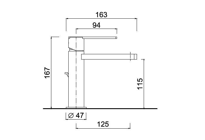 Baterie lavoar Surf crom Giulini Italia