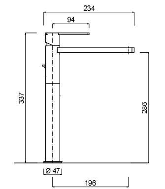 Baterie lavoar Surf crom Giulini Italia
