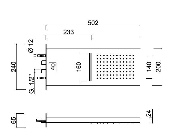 Para dus fix inox din perete Giulini Italia