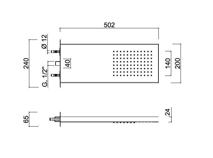 Para dus fix inox din perete Giulini Italia