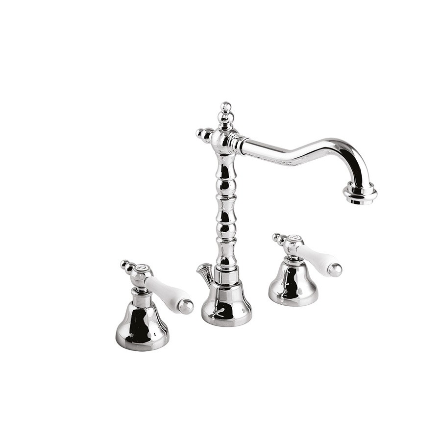 Baterie lavoar cu 3 orificii Praga crom Giulini Italia