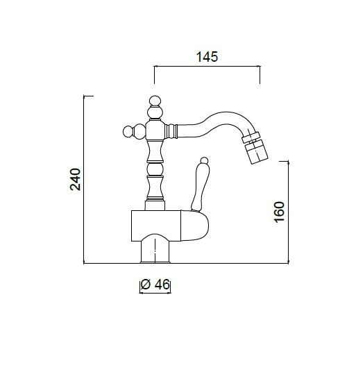 Baterie bideu  Praga crom Giulini Italia