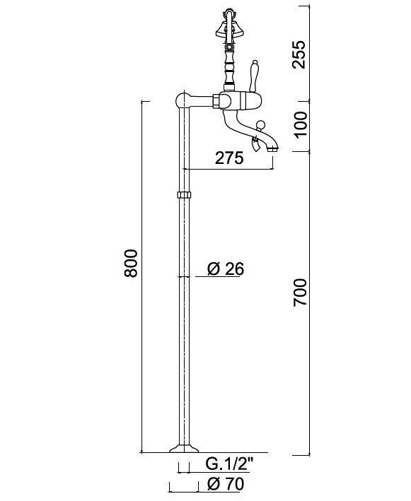 Baterie cada stativa Praga crom Giulini Italia