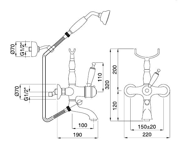 Baterie cada termostatata Oxford crom Bugnatese Italia
