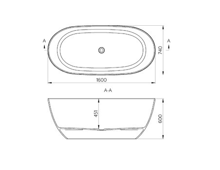 Cada freestanding  160/74 Toronto compozit Cast Marble