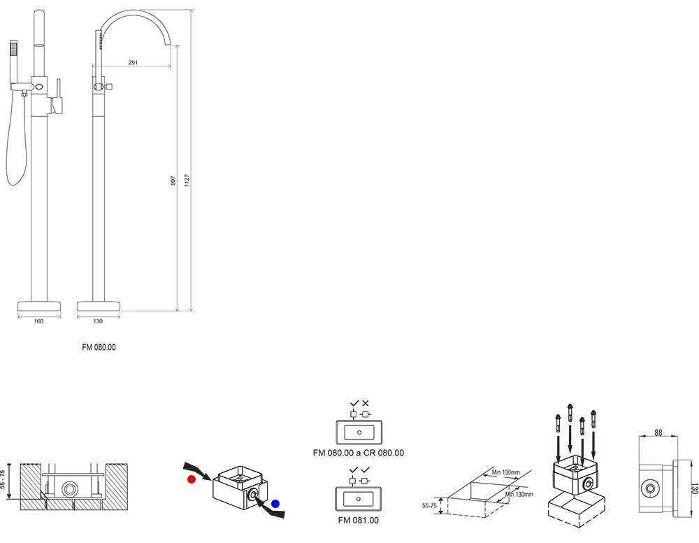 Baterie cada stativa Ravak Cehia