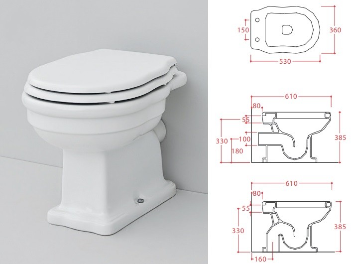 Vas wc  stativ Hermitage+capac soft close Artceram Italia