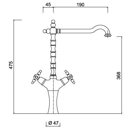 Baterie lavoar Parigi crom Giulini Italia