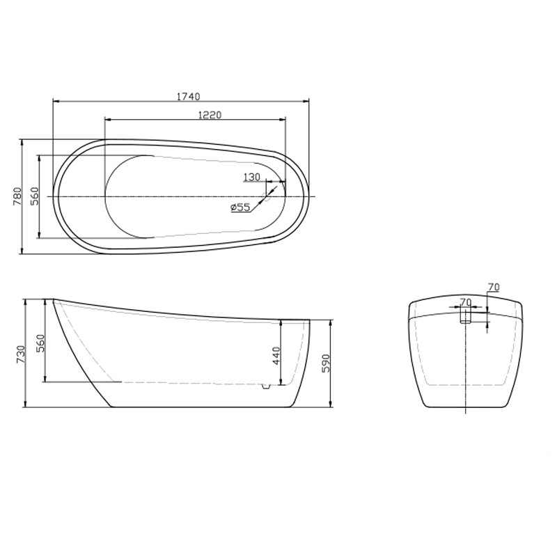 Cada  freestanding  Natalia 170/78  acril  Florida