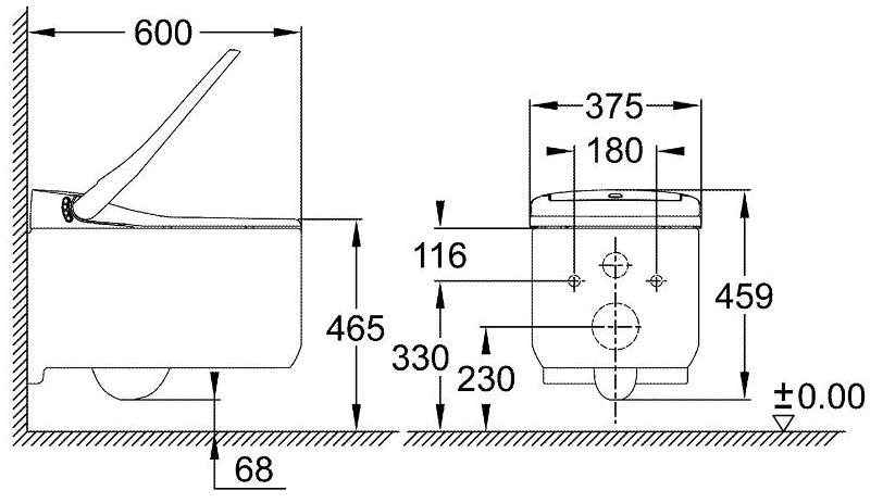 Vas wc suspendat cu functie de bideu Sensia Grohe Germania
