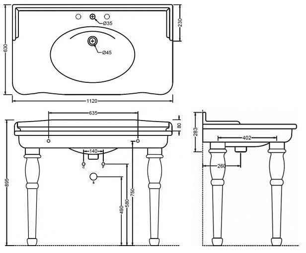 Lavoar Hermitage 112/63 +picioare Artceram Italia