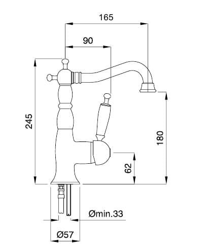 Baterie lavoar bronz Oxford Bugnatese  Italia