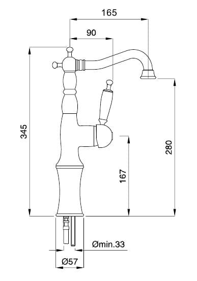 Baterie lavoar  bronz  Oxford  Bugnatese Italia