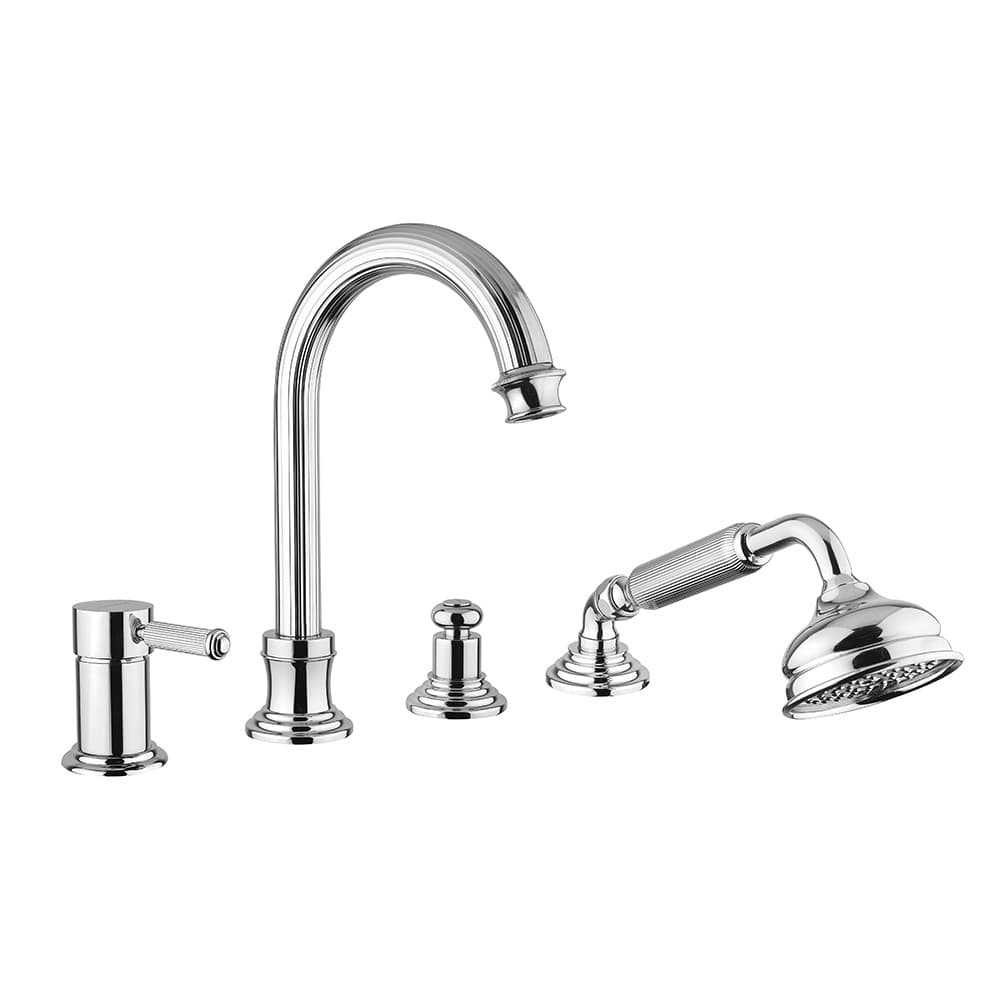 Baterie pe cada cu 4 orificii Athena crom Bugnatese Italia