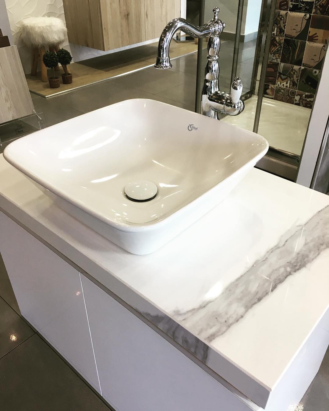 Baterie lavoar inalta Oxford crom Bugnatese Italia