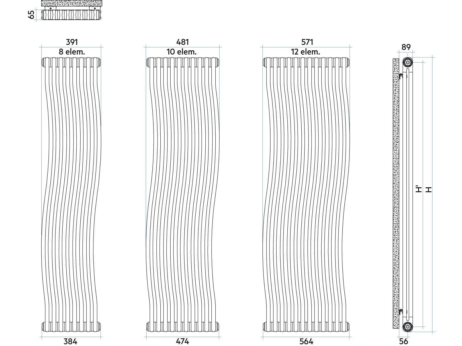 Calorifer Decorativ IRSAP Tesi Runner 1802x481 Alb  Italia