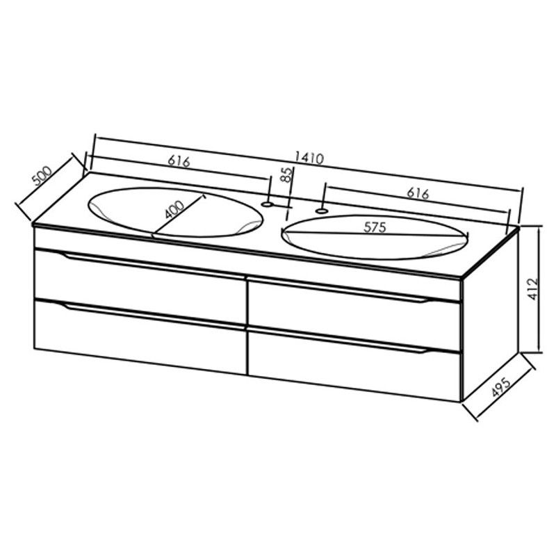 Mobilier baie suspendat Malaya 140 Kolpasan Slovenia