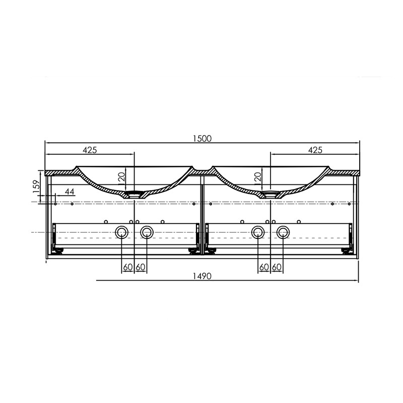 Mobilier baie suspendat Pandora Stone 150 Kolpasan Slovenia