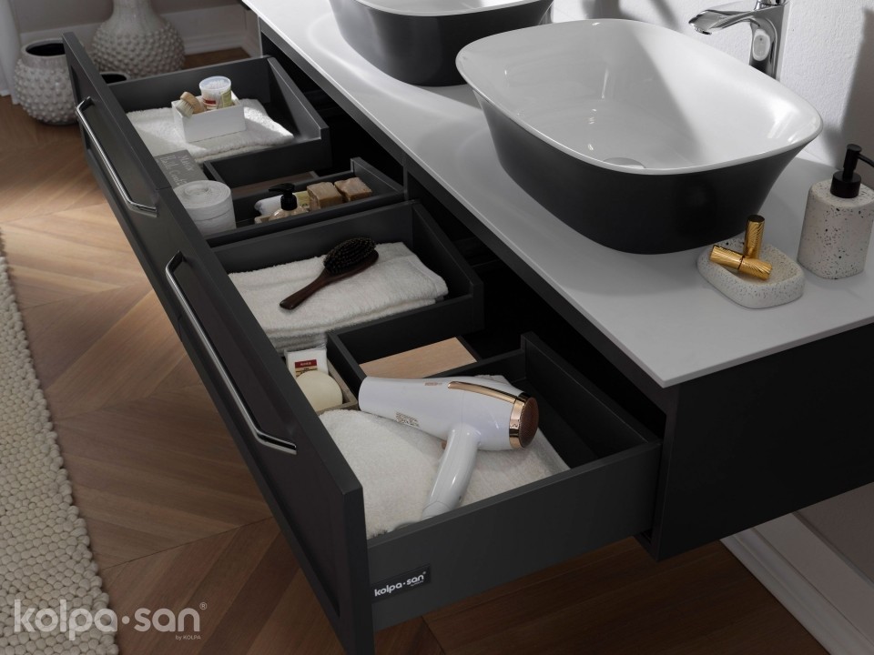 Mobilier Baie Suspendat Blanche Antracit 150 Kolpasan Slovenia