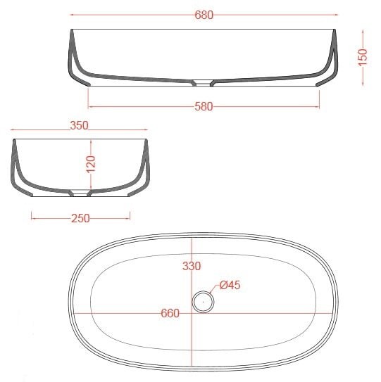 Lavoar pe blat  68/35 Cognac  Artceram Italia