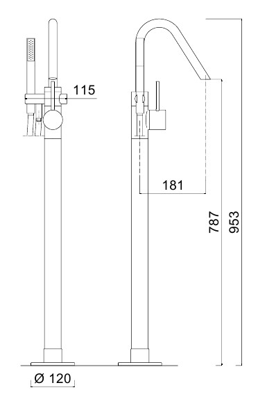 Baterie cada stativa Futuro mini  crom Giulini Italia