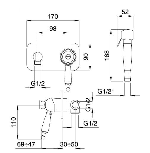 Baterie bideu Oxford crom Bugnatese Italia